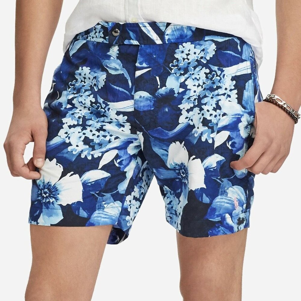 NWT Ralph Lauren Polo 6" Tropical-Print Swim Trunks